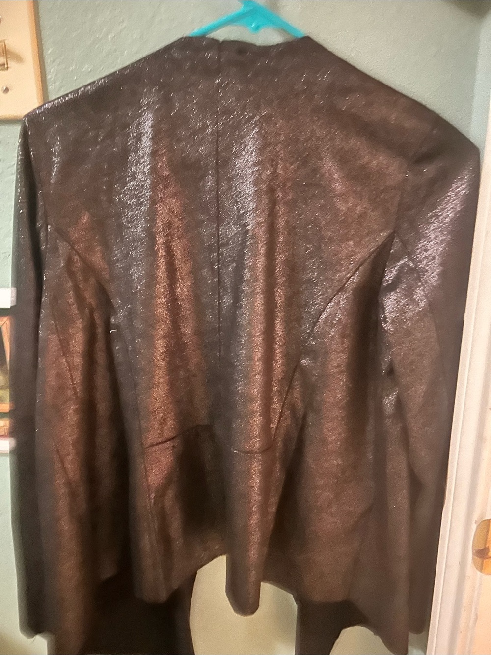 Metallic Brown Women's Leather Blazer Jacket